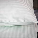 500 Thread Count Sateen Stripe Egyptian Cotton Pillow Case.(standard) Set of 2 White