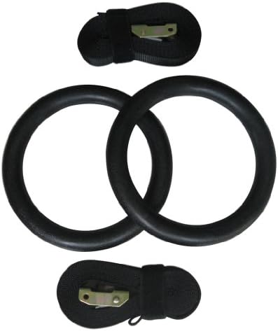 Yes4All Olympic Exercise Fitness Crossfit Gymnastic Rings with Flexible Buckles - Top Rated Quality, Designed to Withsdtand up to 1600 lbs - Special Promotion