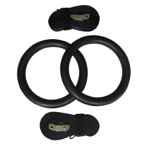 Yes4All Olympic Exercise Fitness Crossfit Gymnastic Rings with Flexible Buckles - Top Rated Quality, Designed to Withsdtand up to 1600 lbs - Special Promotion