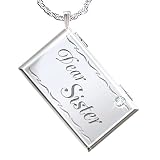 Dear Sister Letter Of Love Sterling Silver And Diamond Engraved Locket Necklace: Sister Gift by The Bradford Exchange