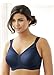 Glamorise Women's Plus Size T-Shirt Bra with Seamless Straps, Blue, 44DD