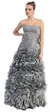Strapless Layered Ruffle Dress Elegant Prom Long Gown #27022