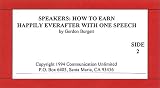 How to Earn Happily Everafter with One Speech (Single Tape Speaking Series)