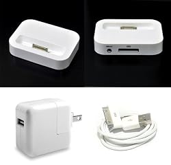 For Apple iPhone 2G / 3G / 3G-S / iPod Touch II 2nd Generation 8G 16G 32G Docking Station + Wall Home AC Charger + USB Transfer and Charging Data Cable