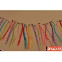 60 St�ck Haarstr�hnen, bunt mit Glitzersteinen, Party, Karneval, Fasching