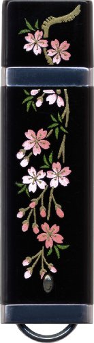 漆器（蒔絵）仕上げ 1GB ギフト用USBフラッシュメモリー・OPPケース・しだれ桜