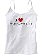 I LOVE MASSACHUSETTS - State Series - White Women's / Girls Camisole (Girlie / Babydoll)