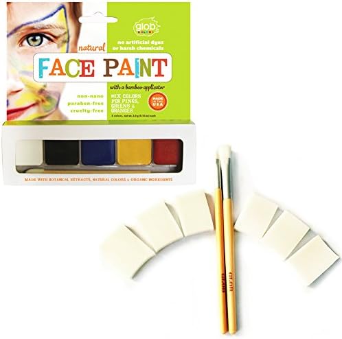 Natural Face Painting Kit with Supplies Bundle By Glob Colors