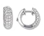 1.5 Carat Pave Set Diamond Hoop Earrings in White Gold (with Safety Lock)