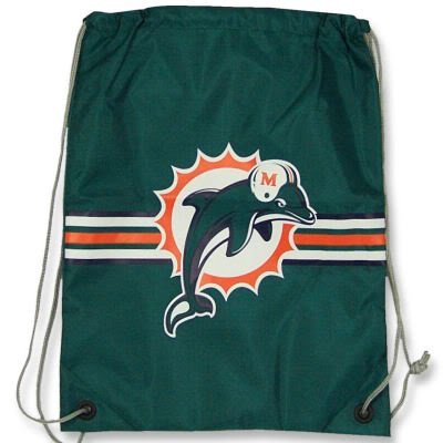 Miami Dolphins Aqua Team Logo Drawstring Backpack