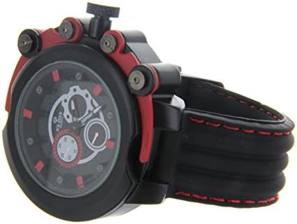 Men's Big Face Hip Hop Heavy Duty Case Pave Look Eye Catching Dial With Thick Silicon Band