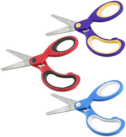 Kids Stuff Stainless Steel Scissors - Rounded Safety Tip and Soft Handles