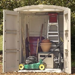 Suncast Vinyl Backyard Storage Shed – 5.5 ft x 5.5 ft