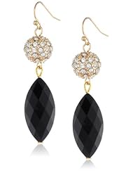 Nine West "Seeing Stars" Gold-Tone Jet Pave Drop Earrings