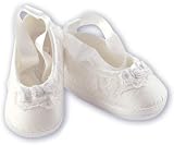 Sarah Louise Christening shoes in white for baby girl - size 0/3 month