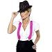 LADIES HOT PINK BRACES GANGSTER FANCY DRESS ACCESSORY