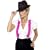 LADIES HOT PINK BRACES GANGSTER FANCY DRESS ACCESSORY