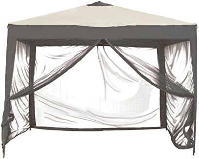 STOW-EZ 10' X 10' Pop-up Gazebo with Mosquito Net &amp; Carrying Bag Color: CHARCOAL GRAY