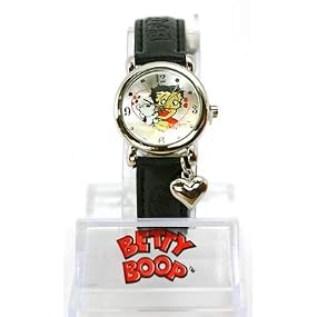 Betty Boop Womens Charm Bracelet Leather Strap Watch #BB-W159A