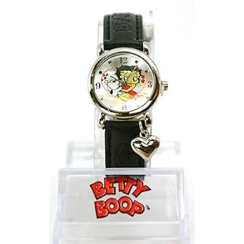 Betty Boop Womens Charm Bracelet Leather Strap Watch #BB-W159A