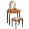 Vanity and Upholstered Bench - Oak