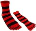 Adult Black & Red Striped Toe Socks