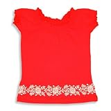 Cool Island - Girls Short Sleeved Top, Red