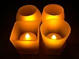 Flameless Votive LED Candles with Remote; Set of 4 Assorted Shapes