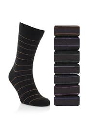 7 Pairs of Freshfeet Cotton Rich Stripe Socks with Silver Technology [T10-0183S-S]