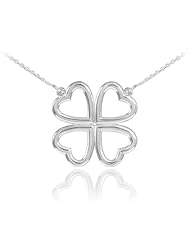 Silver Four-Leaf Heart Clover Necklace