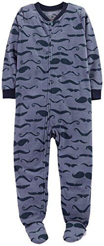Carter's Little Boys' Print Fleece Footie (Toddler/Kid) - Moustache