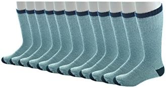 Ruggeds Thermal Boot Socks 12 Pair 10-13 Gray With Navy Top, Made In USA