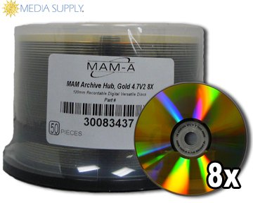MAM-A Mitsui Gold Archive 8x DVD-R with no logo in bulk - 50 Count On Sale