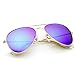 zeroUV Original Classic Metal Standard Aviator Sunglasses - Nickel Plated Frame (Gold Ice)