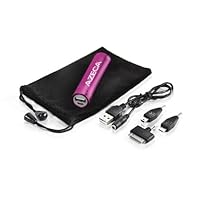 Azeca D422-PK 2800 mAh Lipstick Power Bank External Battery Charger - Retail Packaging - Hot Pink