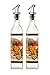 Oil and Vinegar Dispenser Salad Dressing Cruet Glass Bottles - With Lever Release Pourer - 2-Pack -17 oz, 12-Inch