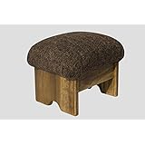 Mini Padded Foot Stool Coco Brown 9" Tall Maple Stain (Made in the USA)