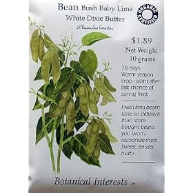 Bean Baby Lima Certified Organic Heirloom Seeds 30 Seeds