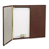 Review Quartet  / Conference Room Marker Board in Cabinet, Closed: 4'x4', Mahogany Veneer QRT851