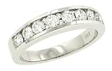 Round Channel Set Domed Diamond Wedding Band .80cttw