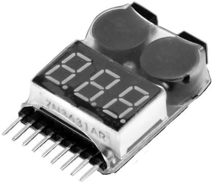 efans® 1S-8S Li-po Digital Battery Voltage Tester Low Voltage Buzzer Alarm Indicator with Warning Alarm