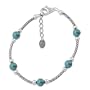 Sterling Silver Turquoise Bead and Twist Tube Bracelet