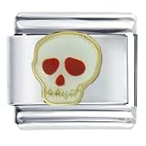 Skull Red Eyes Italian Charms - B0001WIFZ4