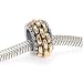 22K Gold Plated Basket Weave Silver Tone Large Hole Bead Fits Pandora (1)