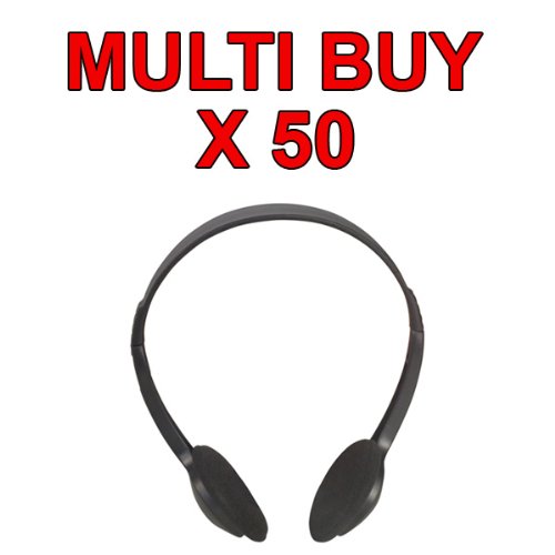 Multi Buy x 50 - Computer Headphones in Black 