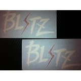 1 Pair Blitz Racing Decal Sticker White red Size 6x3.1 by click2go