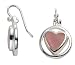 Sterling Silver Pink Cat's Eye Heart Earrings