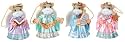 4 Angel Mice Christmas Ornaments