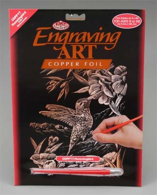 COPF17 Copper Foil Engraving Hummingbird