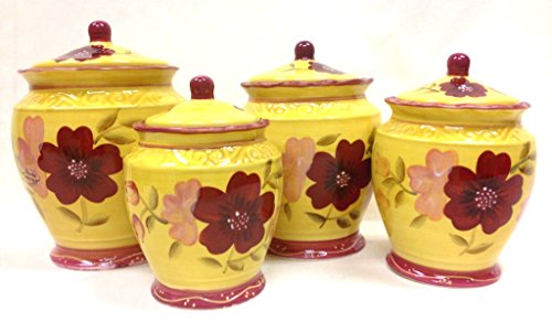 Tuscan Collection English Garden Deluxe Hand Painted 4 Piece